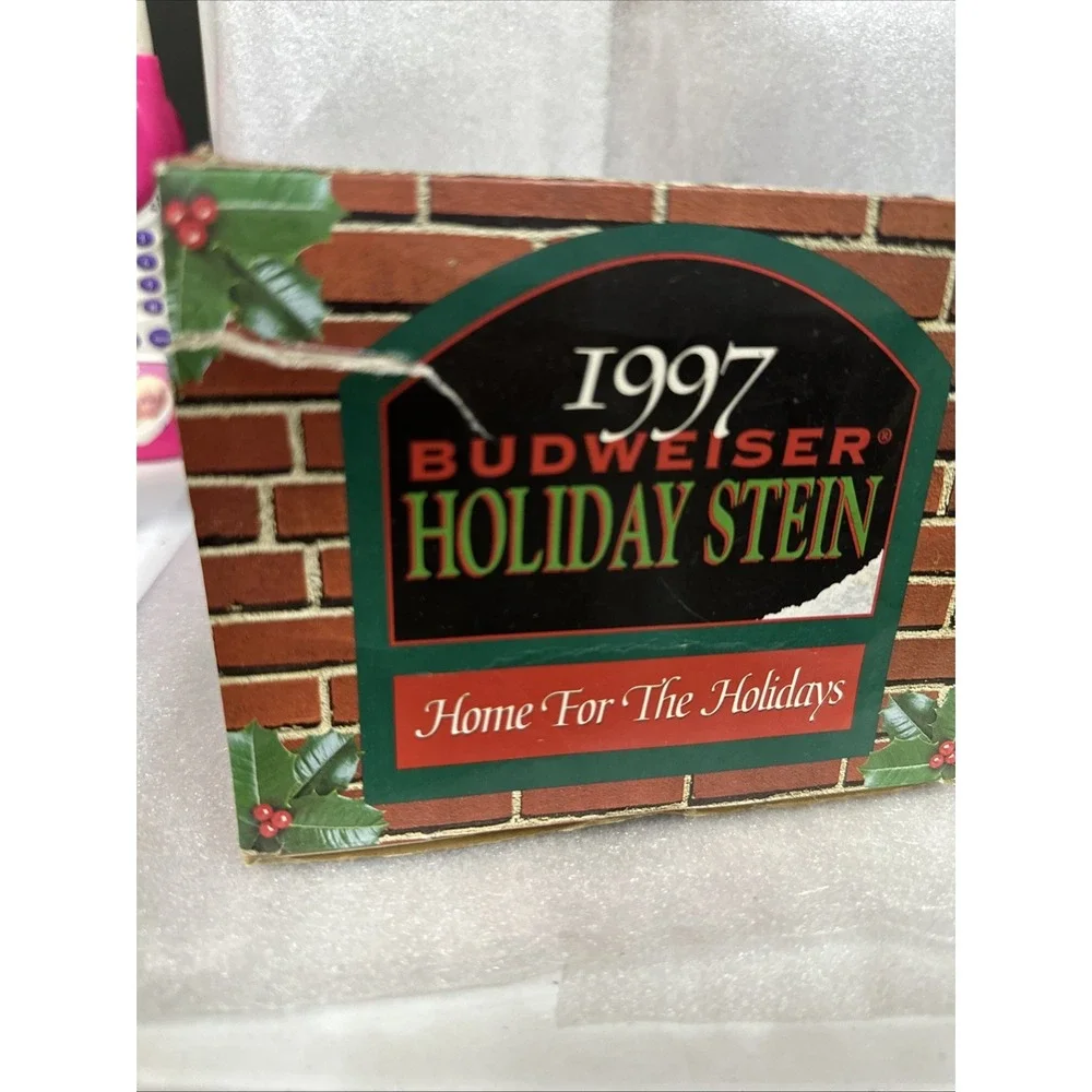1997‎ Budweiser Holiday Stein Home For The Holidays Ceramic Collectible